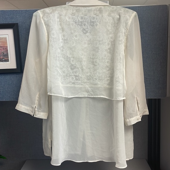 Cream chiffon blouse - Picture 3 of 6
